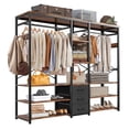thumbnail image 1 of Zocalo Perchero Metálico 200x183cm con 3 Cajones de Tela y 9 Estantes, Rack Organizador de Ropa, Armario Abierto para Dormitorio, Closet de Almacenamiento Extra Grande, Color Negro, 1 of 7