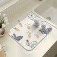 thumbnail image 4 of Yayeee Dish Drying Mat for Kitchen Counter 16" x 18" Microfiber Super Absorbent Coffee Decorative Pad, Adorable Bunnies, 4 of 9