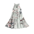 thumbnail image 6 of Abcomgle Cute Sundresses Dresses for Girls 10-12 Casual Halter Neck Sleeveless Girls Dresses Floral Print Sundresses A-line Swing Basic Dresses 11-12 Years,Mint Green, 6 of 7