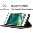 thumbnail image 3 of Case for iPhone 7 Plus iPhone 8 Plus, Vintage Wallet Folio Flip Cover Full Coverage Premium Leather Case with Magnetic Closure Kickstand Card Slots - Black, 3 of 13