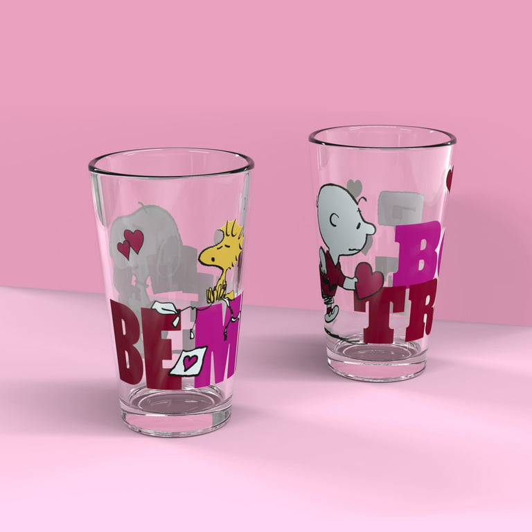 Pink Drinking Glasses, Set of 4 16oz