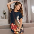 thumbnail image 2 of Horeoi Casino Poker Chips Print Women's Short-sleeved Nightdress Breathable Cotton-like Material Loose A-line Knee-length, 2 of 6