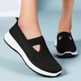thumbnail image 3 of Pandaie Orthopedic Shoes for Women Wide Width Breathable Walking Slip on Sneakers Comfortable Arch Support Nurse Shoes Black Size 6, 3 of 9