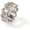 White, variant on 14K Gold Cuban Promise Ring for Men, Geometric Moissanite Design with Sharp Arrow, Statement for the Bold