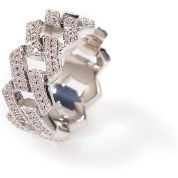 14K Gold Cuban Promise Ring for Men, Geometric Moissanite Design with Sharp Arrow, Statement for the Bold