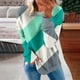 thumbnail image 1 of ICHUANYI Clearance Women's Fashion Printed Loose T-shirt Long Sleeves Blouse Round Neck Casual Tops Sweatshirt Hoodies(Green, XL) ICHUANYI WER2023081511267, 1 of 5