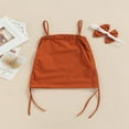 thumbnail image 2 of OUSITAID Bébé Robe Bandeau Ensembles de Couleur Unie Jupe Noeud Noeud Coiffe, 2 of 6