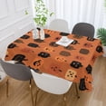 thumbnail image 5 of 54x54 Inch Tablecloth Polyester Square Tablecloth for Home Kitchen Dinner Decor Pumpkin Funny Face Pattern, 5 of 9