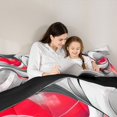 thumbnail image 4 of Homewish 3D Spiral Print Twin Comforter Sets,Modern Aesthetic Bedding Set,Red,Black Reversible,2-Piece,1 Comforter and 1 Pillowcase, 4 of 7