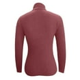 thumbnail image 6 of Fiaer Womens Sweaters Turtleneck Long Sleeve Solid Color Breathable Cozy Lightweight Slim Fit Knit Tops Brick Red L, 6 of 6