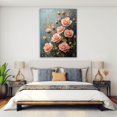 thumbnail image 4 of Mudket Blush Pink Rose Canvas Wall Art, flower poster, Framed Floral Print, Vintage Flower Wall Decor for Living Room Bedroom, Ready to Hang - 12"L x 8"W, 4 of 10