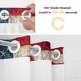 thumbnail image 3 of No Hook Shower Curtain with Snap in Liner, Independence Day Mottled USA Flag Waterproof Fabric Bathroom Curtain Mesh Top Window, Retro Patriotic Star Stripe Shower Curtains 48x72in, 3 of 9