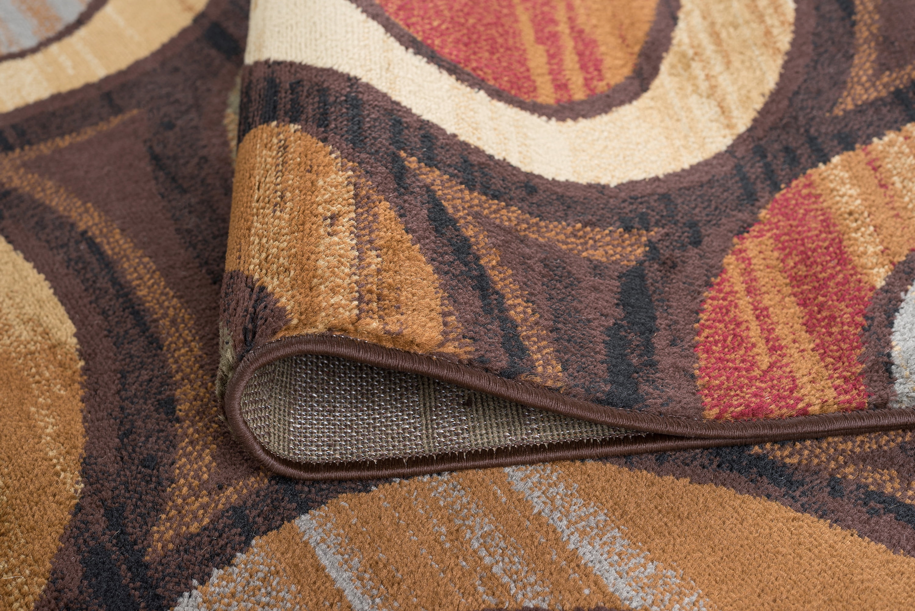 Contemporary Area Rug (6'7'' x 9'6'' Oval) Geometric Multi-Color Living Room Easy to Clean