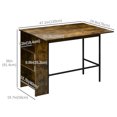 thumbnail image 3 of HOMCOM Table de Bar Extensible, Table de Comptoir, Brun Rustique, 3 of 10