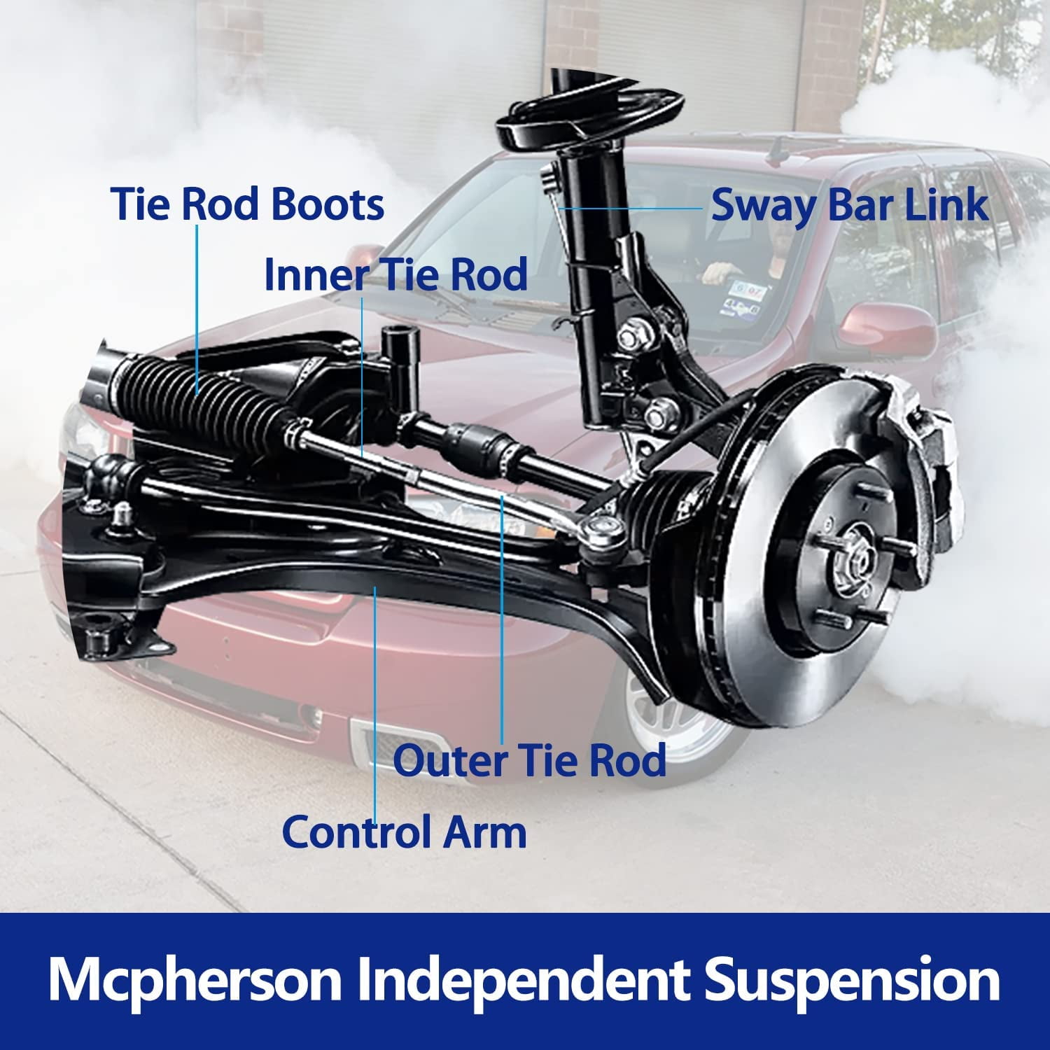 16 Pcs Suspension Kit Front Upper Control Arms with Ball Joint Lower Ball Joint Tie Rod End Link Sway Bar Links Kit For 2004-2007 Chevy Trailblazer