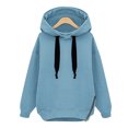 thumbnail image 2 of jjayotai Women's Hoodie Pullover, Side Zipper Hooded Warm Hoodie Casual Fashion Solid Color Drawstring Sweatshirt, 2 of 5