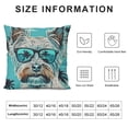 thumbnail image 5 of BANET Throw Pillow , Yorkshire Terrier Portrait with Cool Mirror Sunglasses Hand Drawn Animal Art, Decorative Square Accent Pillow Case 18x18in, 5 of 5
