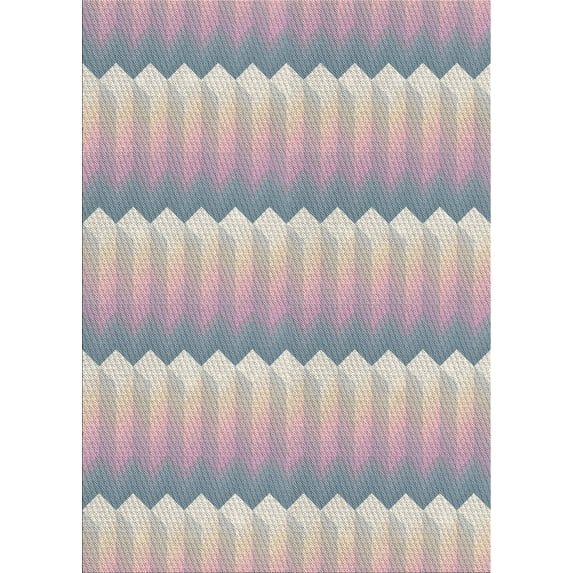 Ahgly Company Machine Washable Indoor Rectangle Transitional Dark White Beige Area Rugs, 5' x 8'