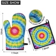 thumbnail image 6 of Rainbow Tie Dye Mandala Pattern Kitchen Oven Mitt and Pot Holder Sets 2 Pcs for Baking, Cooking and Grilling, Heat Resistant Up To 392 °F, 6 of 7