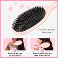 thumbnail image 5 of Boar Bristle Hair Brush for Women – Mixed Bristle Hair Brush for Women Detangling & Shine – Gentle Hair Extension Brush (Ball-Tip-Free Nylon)  for Smoothing Thick, Long & Straight, Wavy Hair (Pink), 5 of 6