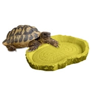 Reptile Water Dish Food Bowl for Bearded Dragon Tank Accessories, Reptile Rock Feeder for Tank Corner Bowl for Leopard Gecko Hermit Crab Tortoise Snake