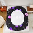 thumbnail image 4 of Manfei Kawaii Cat Fitted Sheet Full, Boho Cosmic Galaxy Kitten Bed Set, Black Pink Purple, 3-Piece, 1 Fitted Sheet and 2 Pillowcases, 4 of 6