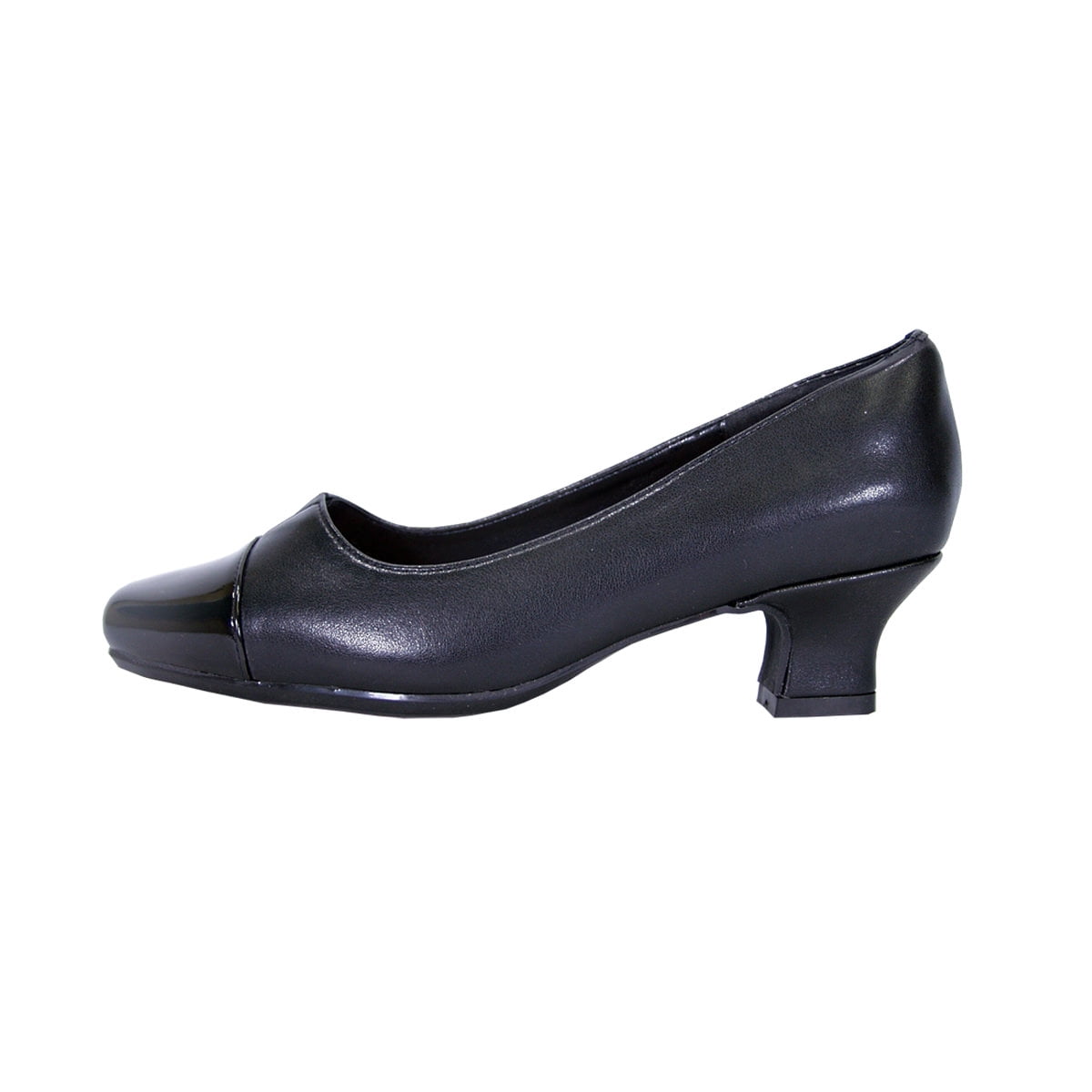 PEERAGE Leela 2 Women's Wide Width Leather Dress Pumps BLACK 7