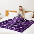 thumbnail image 3 of Throw Blanket Birthday Gifts for Women Friendship Blanket Purple 60"x50", Happy Birthday Decorations for Women, Womens Birthday Gift Ideas for Her Friend Mom Sister Grandma Wife, 3 of 5