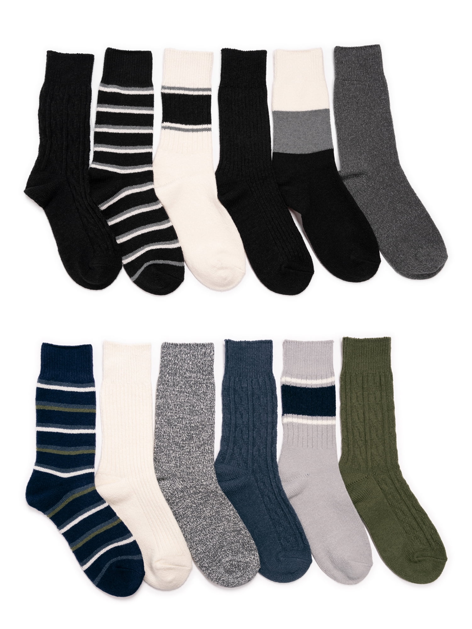 Muk Luks Women's Crew Boot Socks, 12Pack