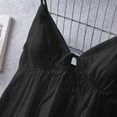 thumbnail image 3 of Lenpel Nightgown with Built in Bra for Women Lace V Neck Spaghetti Strap Sleepwear Mini Dresses Fashion Ruffle Trim House Pajama Dresses, 3 of 7