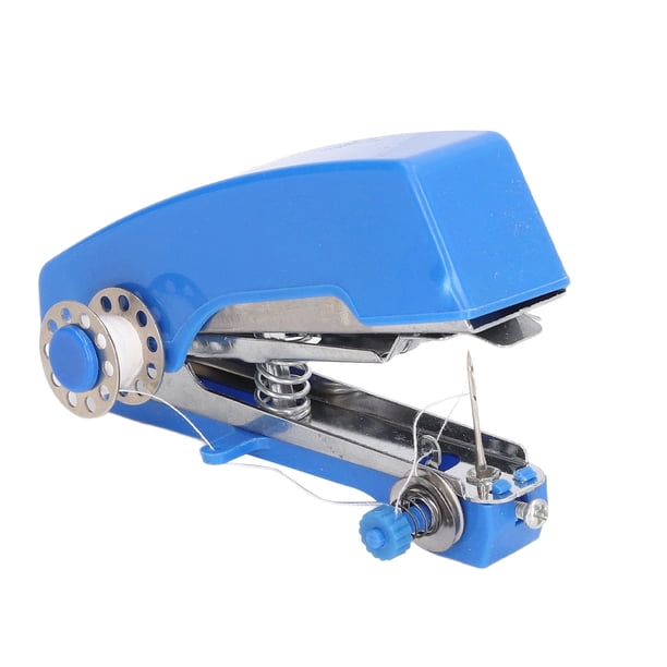 Máquina De Coser De Mano, Producción De Bricolaje Máquina De Alcantarillado De Mano Azul De Alimentación Automática De Plástico De Acero Inoxidable Para Viajes Al Aire Libre ANGGREK Handheld Sewing Machine Portable