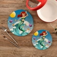 thumbnail image 2 of Pretty Mermaid Fish Big Ocean Wave Moon Lighthouse Pot Holders Trivets, 2 PCS Round Cotton Thread Weave Potholders for Kitchens Hot Pads Table Mats Coasters for Hot Dishes, 2 of 7