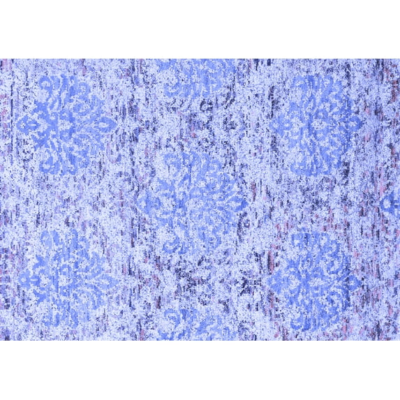 Ahgly Company Indoor Rectangle Abstract Blue Contemporary Area Rugs, 6' x 9'
