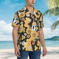 thumbnail image 5 of Easygdp Mushrooms Honeycomb Men's Hawaiian Shirts Print Lapel Short Sleeve for Beach, vacation, party, casual occasions - Large, 5 of 9