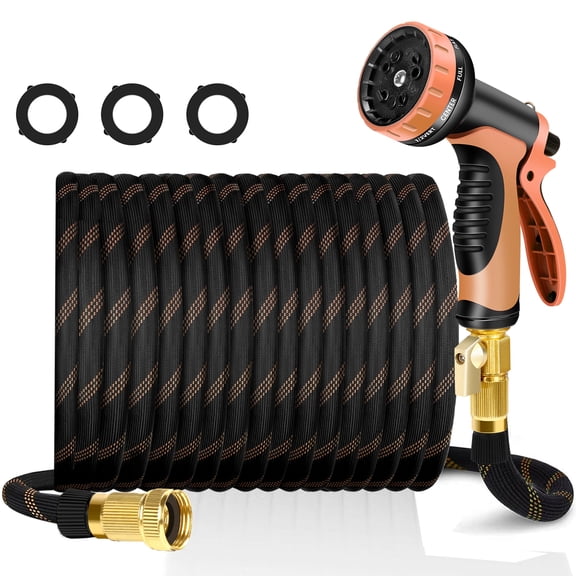 LOVFEN Garden Hose 25ft,Non-Expanding Water Hose Ultra Lightweight, Kink-Free, Sturdy, Flexible, Abrasion Resistant Hose for Yard, Lawn, Outdoor, Marine and Camper