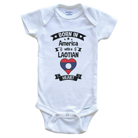 

Born In America With A Laotian Heart Baby Bodysuit