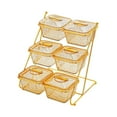 thumbnail image 4 of Bandeja de postres con 6 rejillas para frutos secos, caja de almacenamiento de alimentos, tapa a prueba de polvo, bandeja para servir dividida para ámbar, 4 of 8