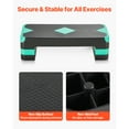thumbnail image 3 of KFFKFF Aerobic Exercise Step Platform, 28-Inch Workout Aerobic Stepper, Height Adjustable Fitness Training Step Deck Trainer with 4 Risers, Non-Slip Surface Bench for Home Gym Cardio Strength, Green, 3 of 9