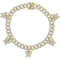 thumbnail image 1 of Butterfly Pendant Inlay Zircon 9mm Wide Anklet Two-Color Jewelry Women's Anklet, 1 of 4