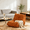 Orange, variant on Homefun Bean Bag Chair For Teens with High Back, Comfy Lazy Floor Sofa with Flannelette and Memory Foam