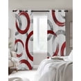 thumbnail image 3 of Red Grey Blackout Curtains 84 Inches Long for Bedroom, Geometric Circle Modern Abstract Simple Art Thermal Insulated Room Darkening Black Out Window Curtain Panels Grommet Drapes for Living Room, 3 of 8