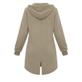 thumbnail image 5 of Stralyhd Women's Zip Up Hoodies Oversized Long Tunic Sweatshirts Casual Long Sleeve Cool Weather 2026 Fall Hoodie Jacket Coat Khaki M, 5 of 7