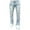 Light Blue, variant on WTOBBY Men's Retro Casual Mid-Rise Washed Straight Slim Fashion Jeans, Distressed Perforated Design for Everyday Stylish Wear, Comfortable Denim Fit,Beige L