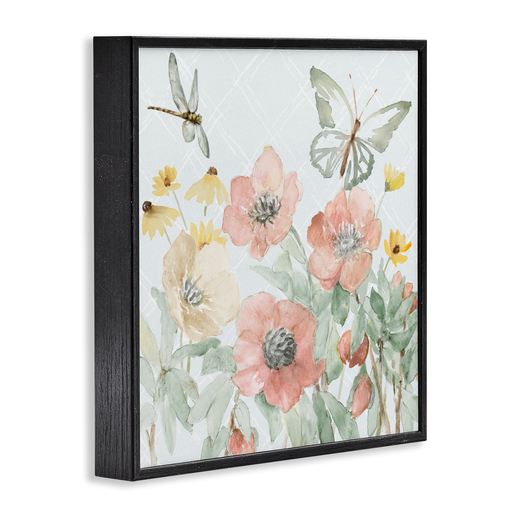 Stupell Industries Garden Joy Butterflies Black Framed Giclee Art, design by Lanie Loreth