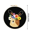 thumbnail image 2 of Beginner Embroidery Kit Easter Rabbit Egg Pattern Water Soluble Fabric Threads Diy Needlepoint Craft for Home Decor Gift Giving, 2 of 7