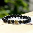 thumbnail image 3 of RSAMD Charm Natural Lava Stone Gemstone Beads Buddha Head Lion's Head Men's Bracelets-187-Q, 3 of 4