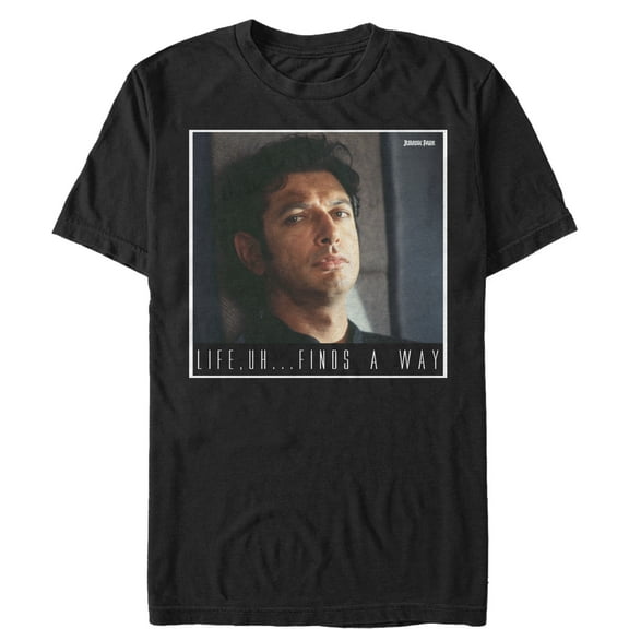 Men's Jurassic Park Dr. Malcolm Life Uh Finds Way  Graphic Tee Black 2X Large