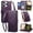 Purple, variant on Leather For Apple iPhone 18 Pro Max / 17 Pro Max Multi Colored Sewing Thread Wallet Case , With Card Holder,Wristband,Magnetic Clasp Kickstand Folio Cover,Purple