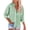 Green, variant on Ussuma Autumn Fashion Women's Blouses Collared with Pockets Cotton and Linen Elbow-Length with Button Solid Color Vintage Fashionable Women Shirts Simple and Comfortable Club, Date Night & Vacation