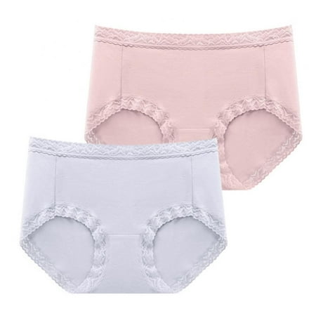 

Xmarks Womens Underwear 2 Pack Mid Waisted Breathable Panties for Women 3XL
